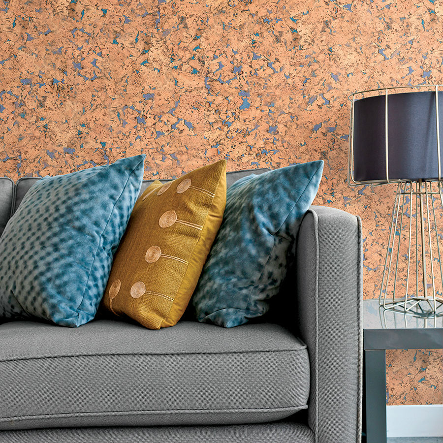 Пробковая стеновая панель Corkstyle Wall Design Monte Blue 600×300×3 фото в интерьере